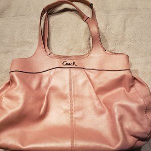 COACH RARE PEARLIZED SATCHEL PINK